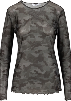 Toppar - Camouflage Mesh Top O-neck – Camouflage