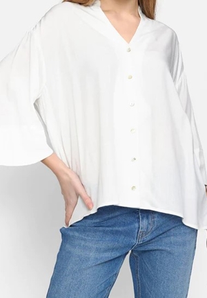 Blusar/Skjortor - SRPansy wide shirt – Snow white