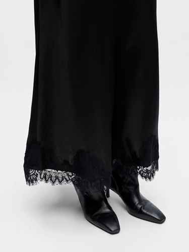 Kjolar - Objnaline long lace skirt – Black