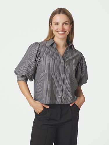 Blusar/skjortor - Etta Stripe Shirt – Dark Grey