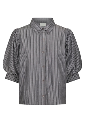 Blusar/skjortor - Etta Stripe Shirt – Dark Grey
