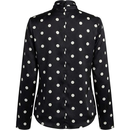 Blusar/Skjortor - Osla bow blouse – Black w dots