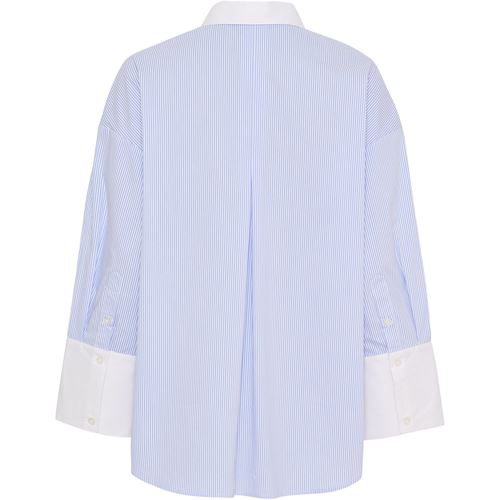 Blusar/Skjortor - Sigga Contrast Shirt – Light Blue Stripe