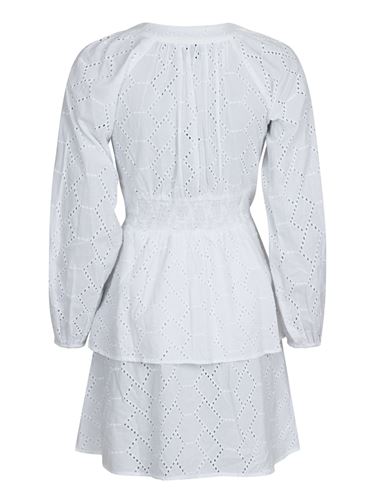 Klänningar - Aronia broderie dress – white