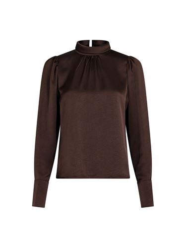 Blusar/Skjortor - Toria heavy sateen blouse – Dark brown