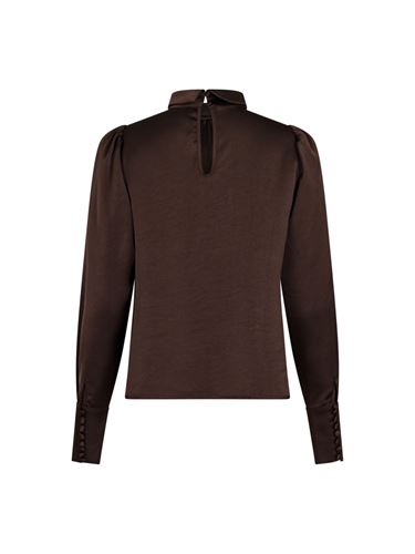 Blusar/Skjortor - Toria heavy sateen blouse – Dark brown