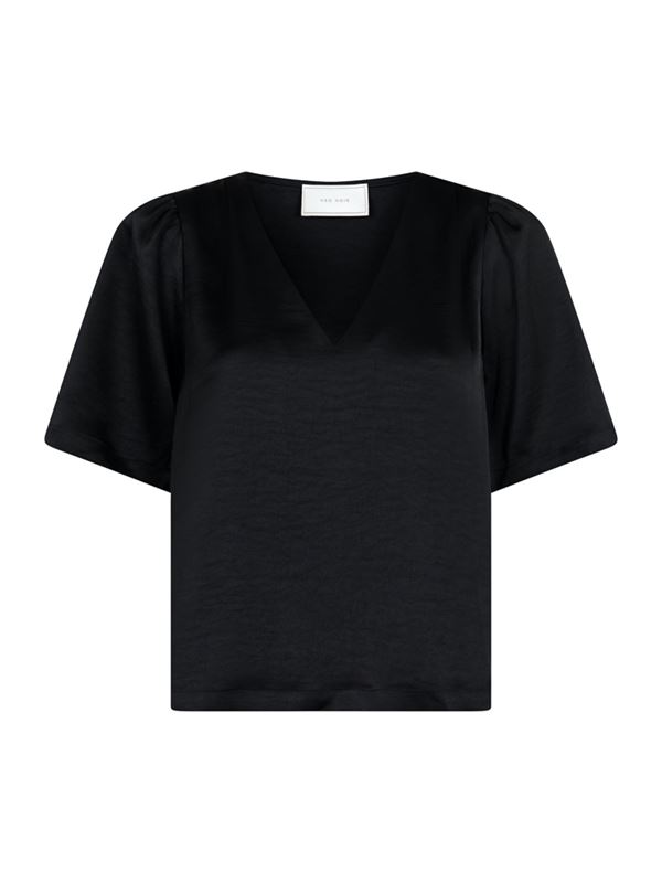 Blusar/Skjortor - Largo heavy sateen blouse – Black