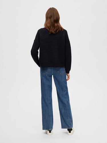 Tröjor & Koftor - Slfaurina knit o-neck – black