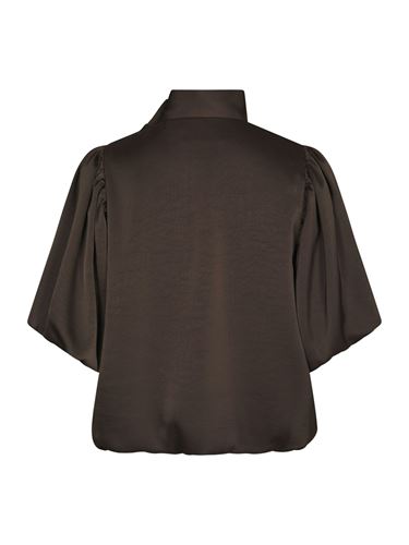 Blusar/Skjortor - Parisa heavy sateen blouse – Dark brown