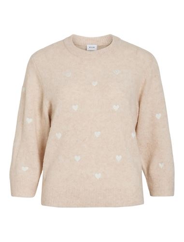 Tröjor/Koftor - Viheart heart knit – Natural Melange/Birch