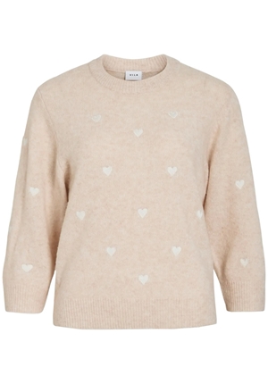Tröjor/Koftor - Viheart heart knit – Natural Melange/Birch