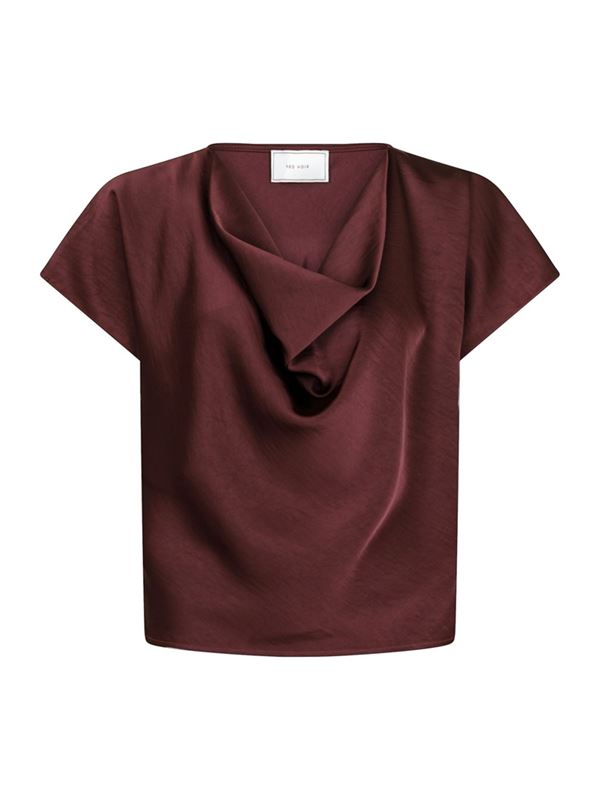 Blusar/skjortor - Annabeth Heavy Sateen Tee – Burgundy