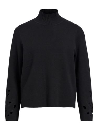 Tröjor/Koftor - Objreynard cutout square sleeve pullover – Black