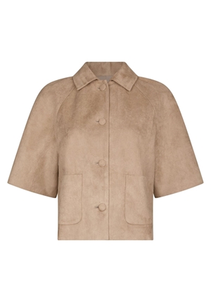 Kavajer/Ytterplagg - Editta Faux Suede Jacket – Sand