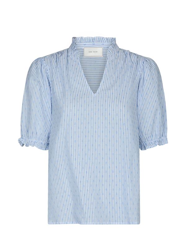 Blusar/Skjortor - Odesa Dot Stripe Blouse – Light Blue