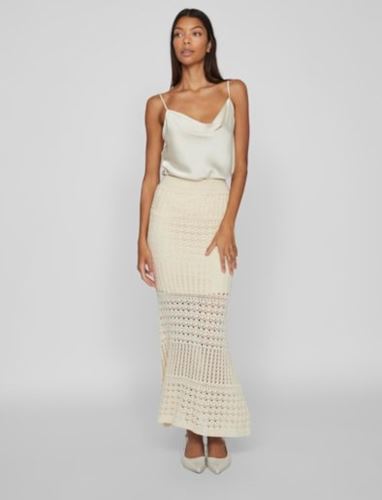 Kjolar - Vibella ankel knit skirt – birch