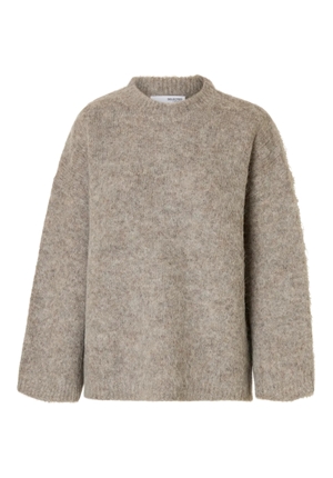Tröjor/Koftor - Slfgabriella knit new o-neck – Steel Gray/Melange
