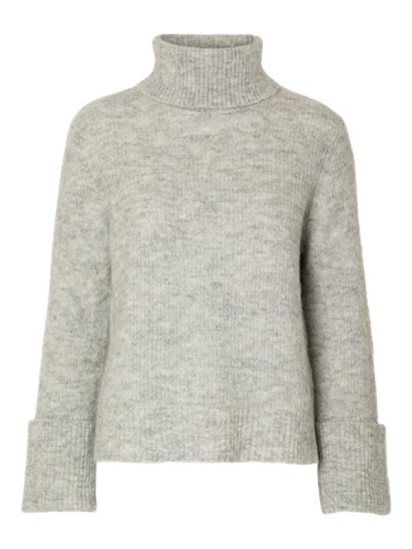 Tröjor/Koftor - Slfsia ras knit pollneck – Light grey
