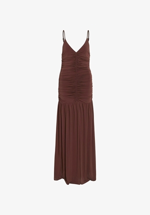 Klänningar - Visilka Strap V-neck Maxi Dress – Shaved Chocolate