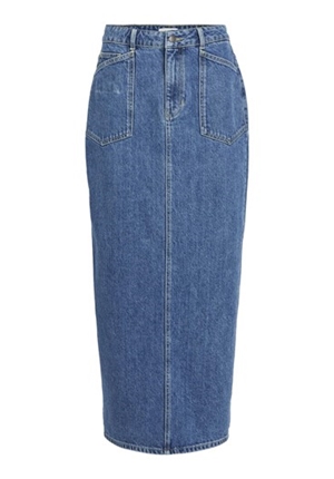 Kjolar - Objthylane long denim skirt – Medium blue denim