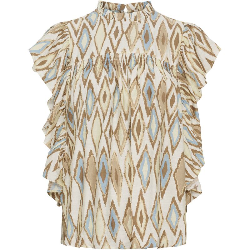 Blusar/Skjortor - Ane flounce top – Light mint square