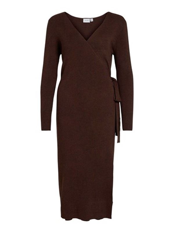 Klänningar/Tunikor - Vicomfy wrap knit dress – Shaved chocolat