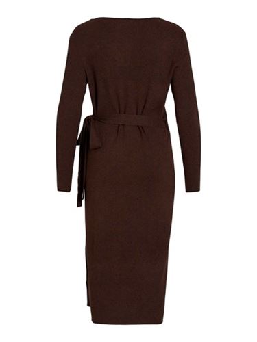 Klänningar/Tunikor - Vicomfy wrap knit dress – Shaved chocolat