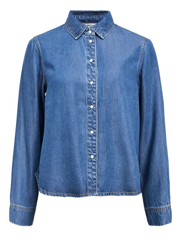 Blusar/Skjortor - Objframe Lo Shirt – Medium Blue Denim