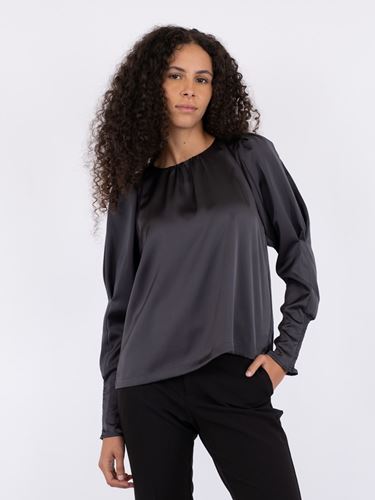 Blusar/Skjortor - Camma heavy sateen blouse – Steel grey