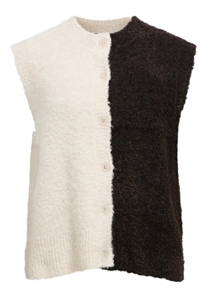 Tröjor/Koftor - Objkimia knit vest – White sand/multi colo