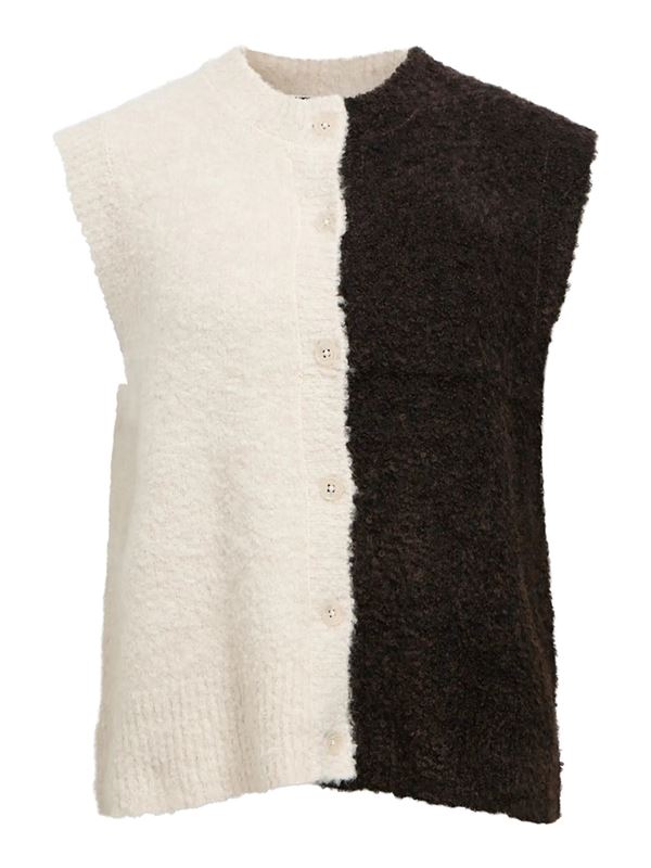 Tröjor/Koftor - Objkimia knit vest – White sand/multi colo