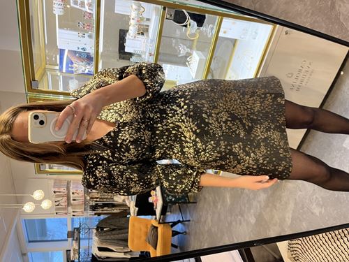 Klänningar - Slfpaula golden leo short dress – gold colour