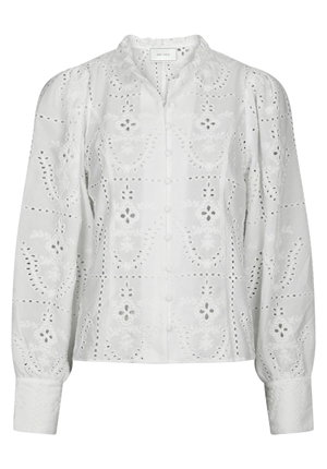 Blusar/Skjortor - Gilda embroidery blouse – White