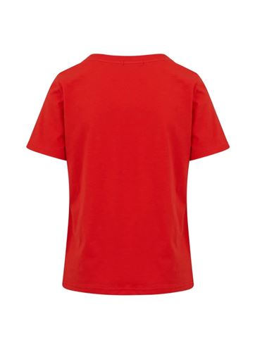 Toppar - Tee with coster caviar print – Lipstick red