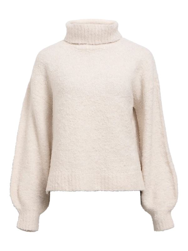 Tröjor/Koftor - Objkimia knit pullover – White Sand/multi colo