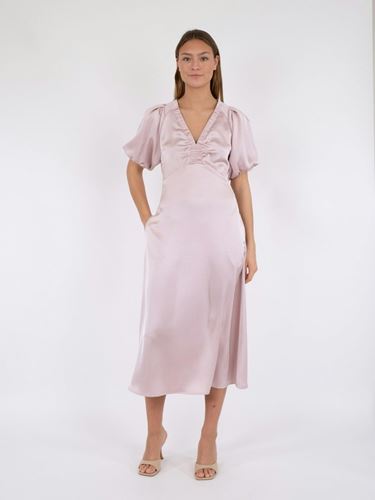 Klänningar - Illana heavy sateen dress – Dusty rose