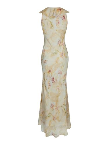 Klänningar - Zella Chiffon Print Dress – Dusty Yellow