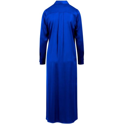 Klänningar - Dress with v-neck and gathering - high blue