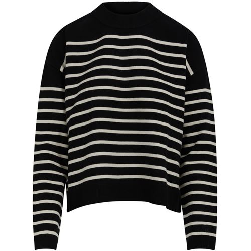 Tröjor/Koftor - CC Heart COLLINS comfy stripe knit blouse -black