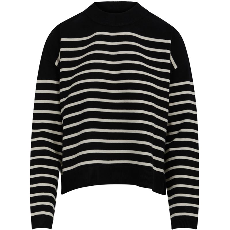 Tröjor/Koftor - CC Heart COLLINS comfy stripe knit blouse -black