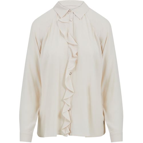 Blusar/Skjortor - Shirt with ruffles - Vanilla