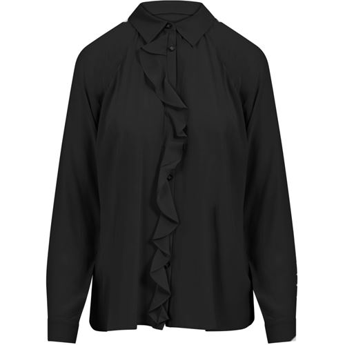 Blusar/Skjortor - Shirt with ruffles - Black