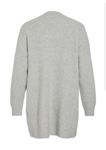 Tröjor/koftor - Vikachel Open knit cardigan – Light Grey Melange