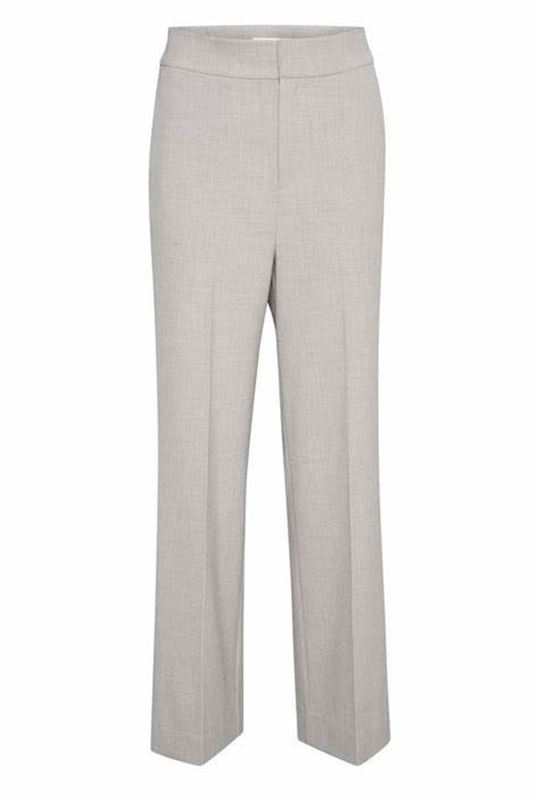 Byxor - WadinaIW Straight pant – Light grey melange