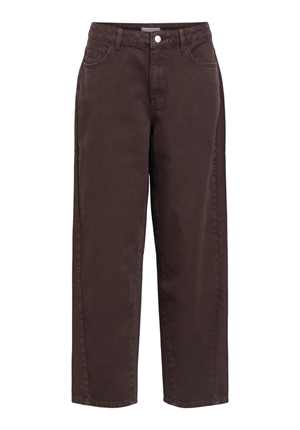 Byxor - Objmiu Barrel Twill Jeans – Chocolate
