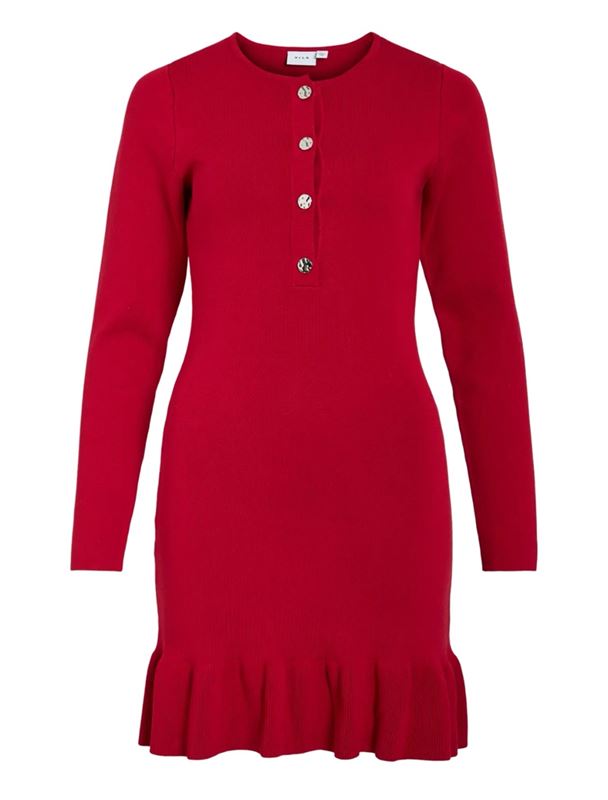 Klänningar - Visway o-neck short knit dress – Jester red