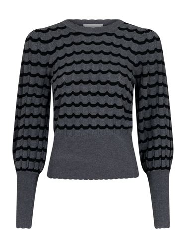Tröjor/Koftor - Dary stitch knit blouse – dark grey