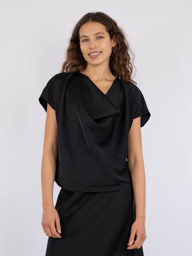 Blusar/Skjortor - Annabeth heavy sateen tee – black