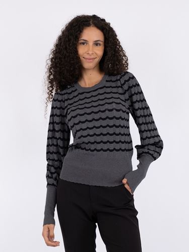 Tröjor/Koftor - Dary stitch knit blouse – dark grey
