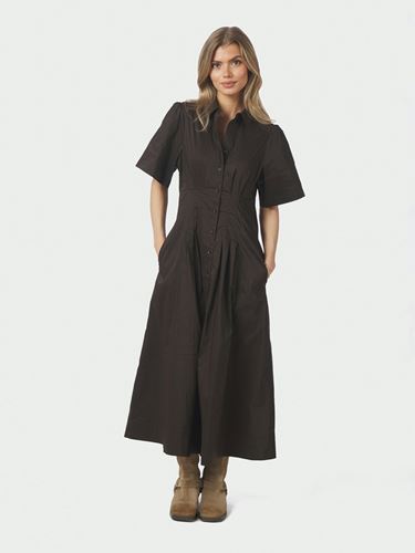 Klänningar - Baia Poplin Dress – Chocolate Brown